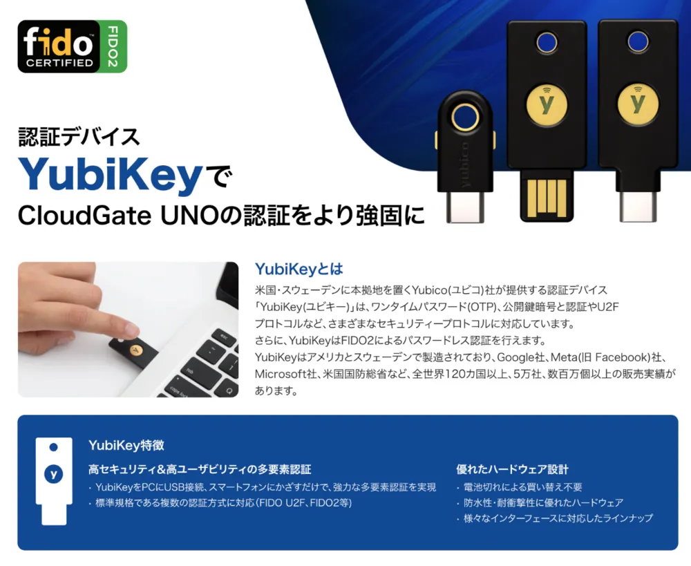 認証デバイス YubiKeyで認証をより強固に