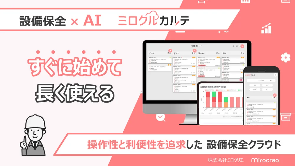 設備保全管理クラウドシステム「ミロクルカルテ」