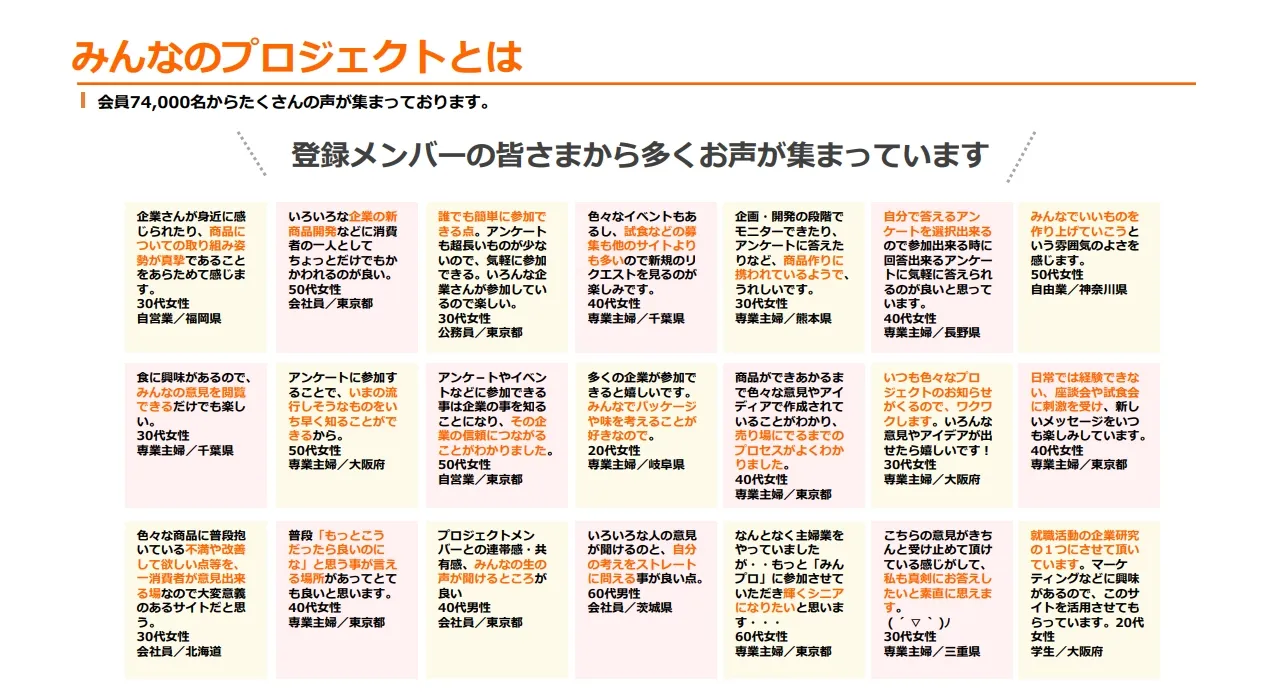 登録メンバーからのお声