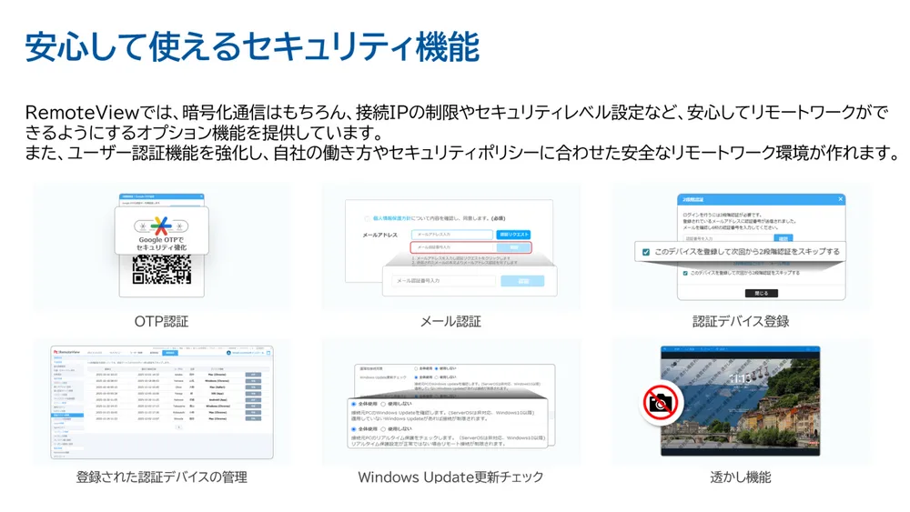 ✅チェックポイント①：安心して使えるセキュリティ機能
