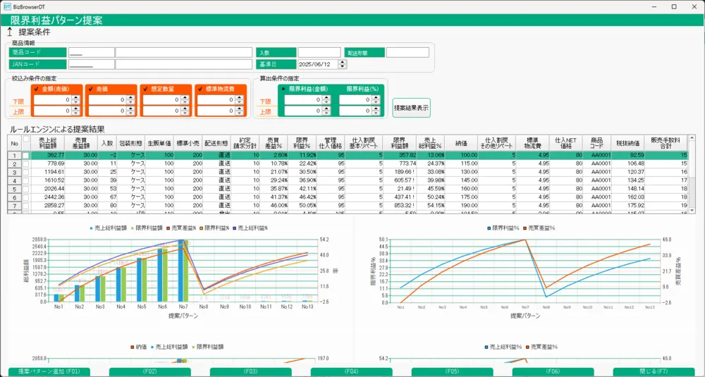 開発された業務画面イメージ