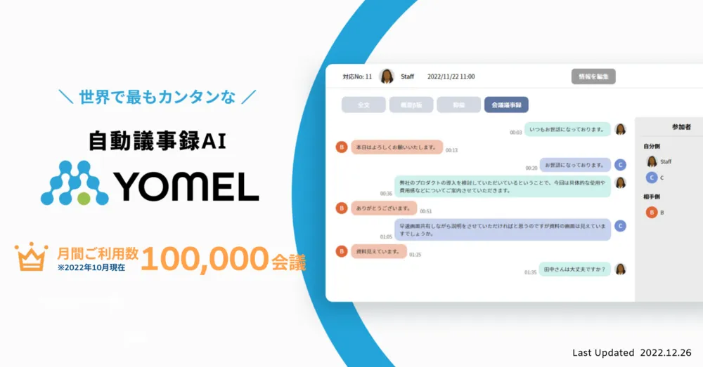 自動議事録AI YOMEL
