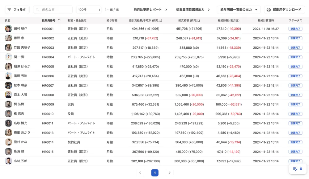 先月比で給与計算のエラーを発見