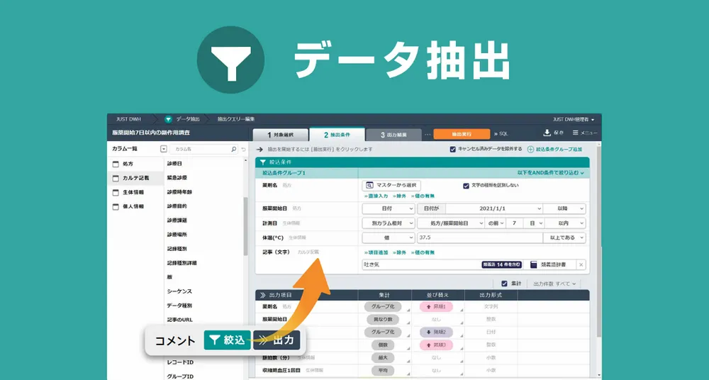 複雑なデータ抽出依頼も、短時間で対応可能