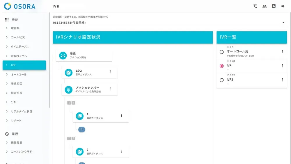 管理画面 - IVR