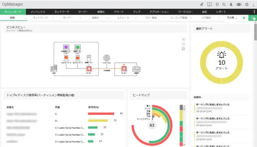 重要な情報が一目で把握できるダッシュボード