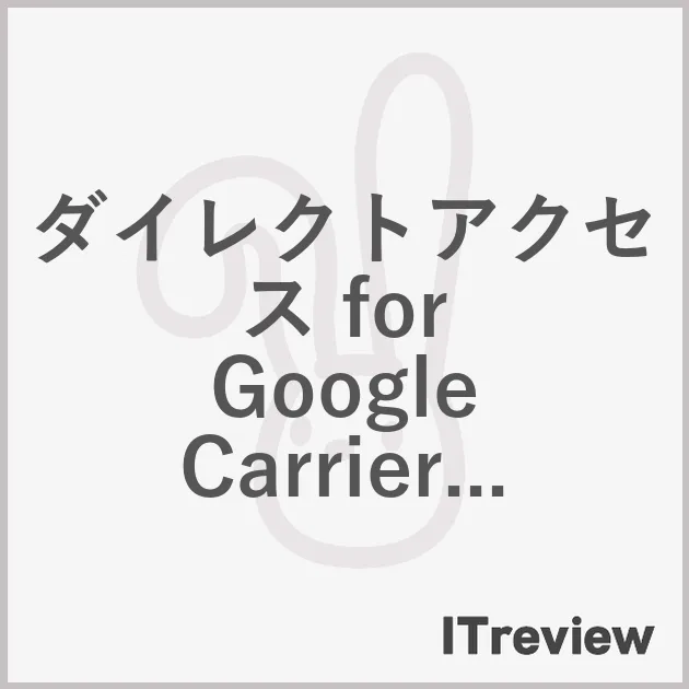 ダイレクトアクセス for Google Carrier Peering
