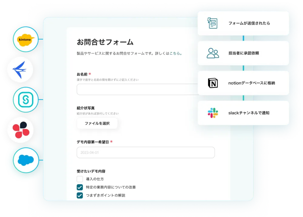 SaaSと繋がる入力フォーム
