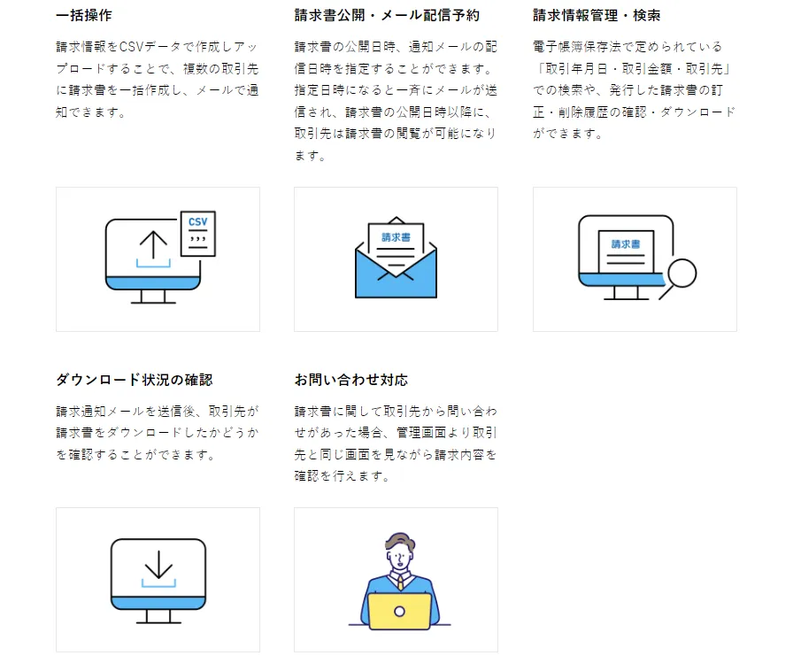 超かんたん請求機能一覧