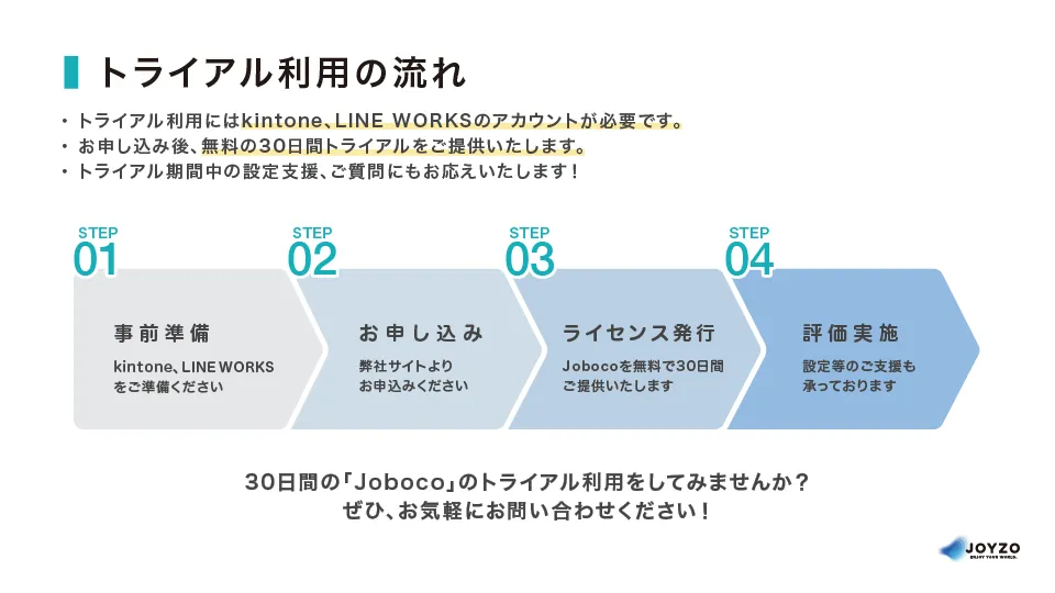 トライアル利用の流れ