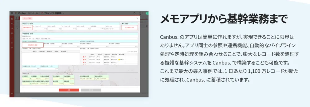 メモアプリから基幹業務まで