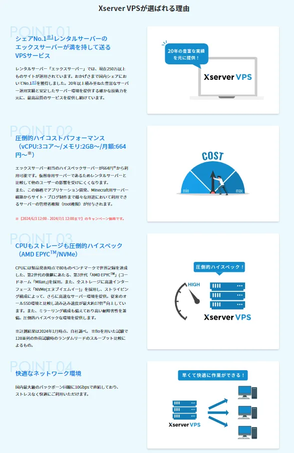Xserver VPSが選ばれる理由
