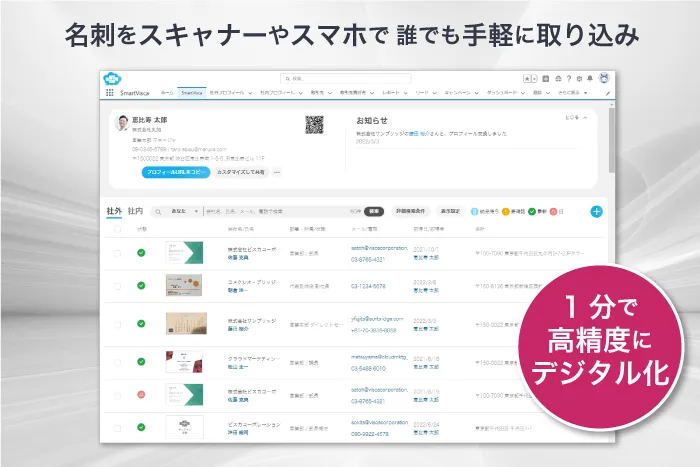 取り込んだ名刺は1分でSalesforceに連携、高セキュリティで保護