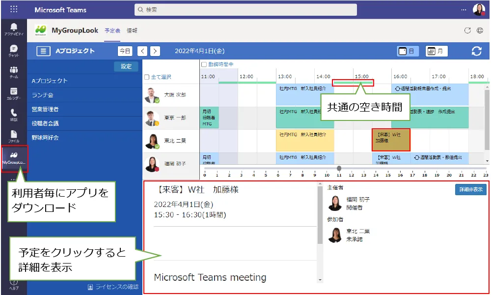 MyGroupLook 製品画面