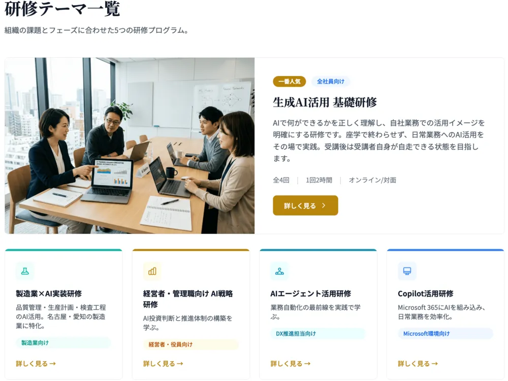 研修テーマ一覧