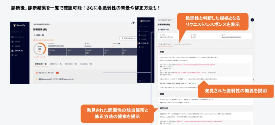 初心者でも分かりやすい操作感×明確な診断結果＝継続的なセキュリティ改善