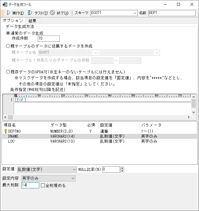 テストデータの生成