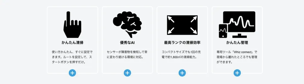 Whiz i は清掃業務の効率化を実現します。