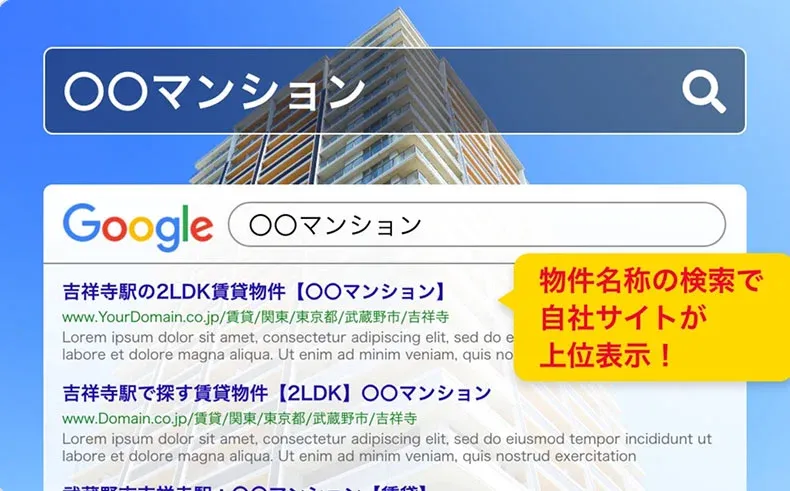 物件名検索で集客する棟ページ自動生成