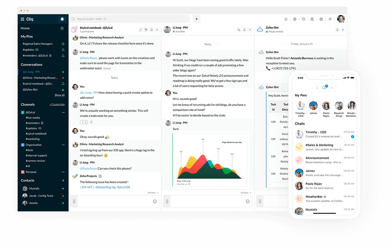Zoho Cliq チャット＆通話