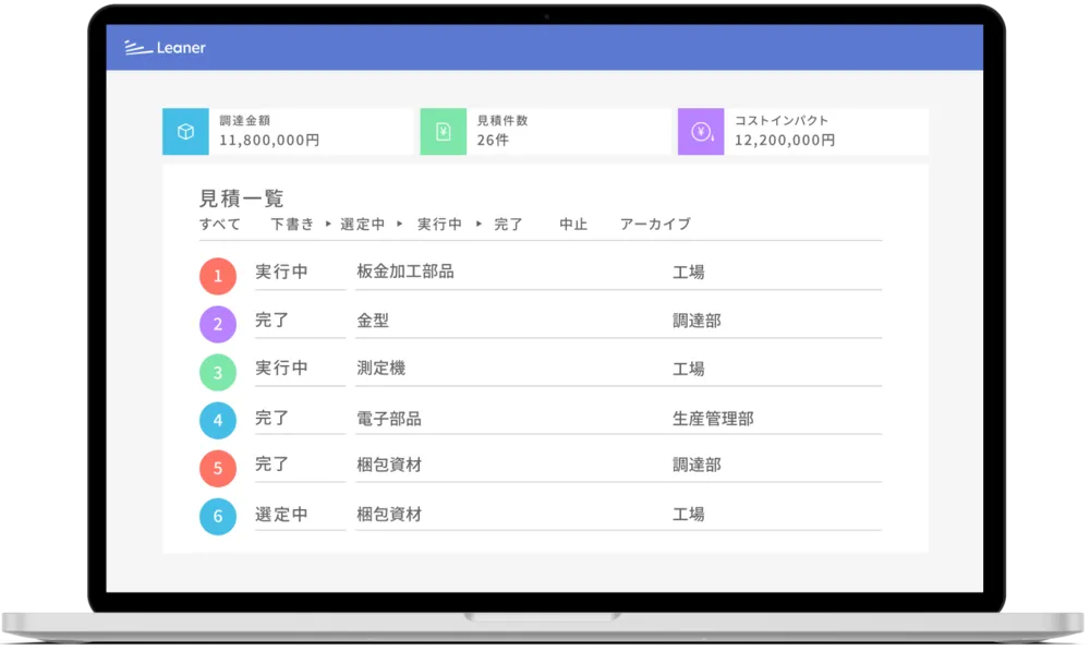 《Leaner見積》見積一元管理