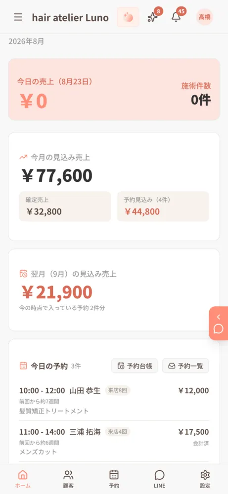 ダッシュボード (スマホ)