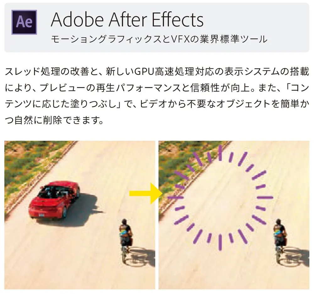 モーショングラフィックスとVF Xの業界標準ツール