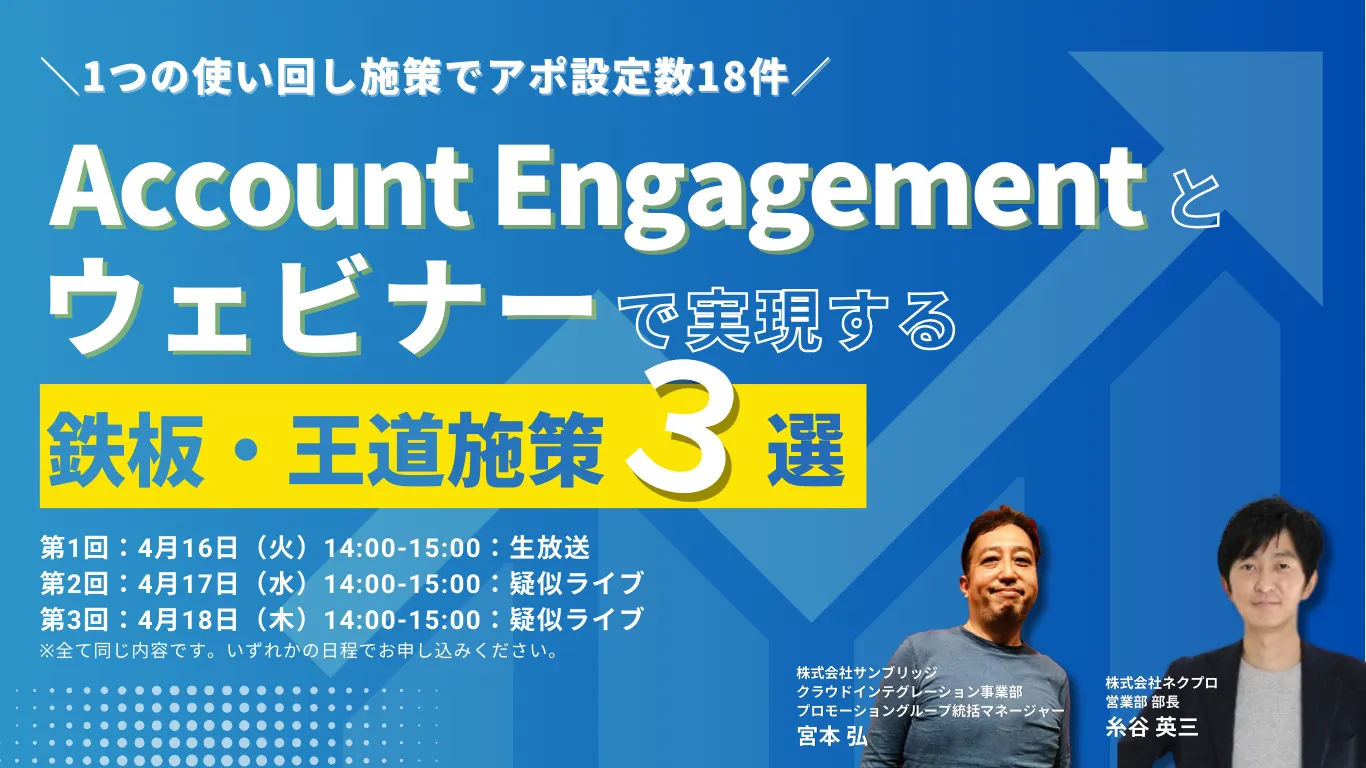 Account Engagement × ウェビナーで実現する鉄板・王道施策３選