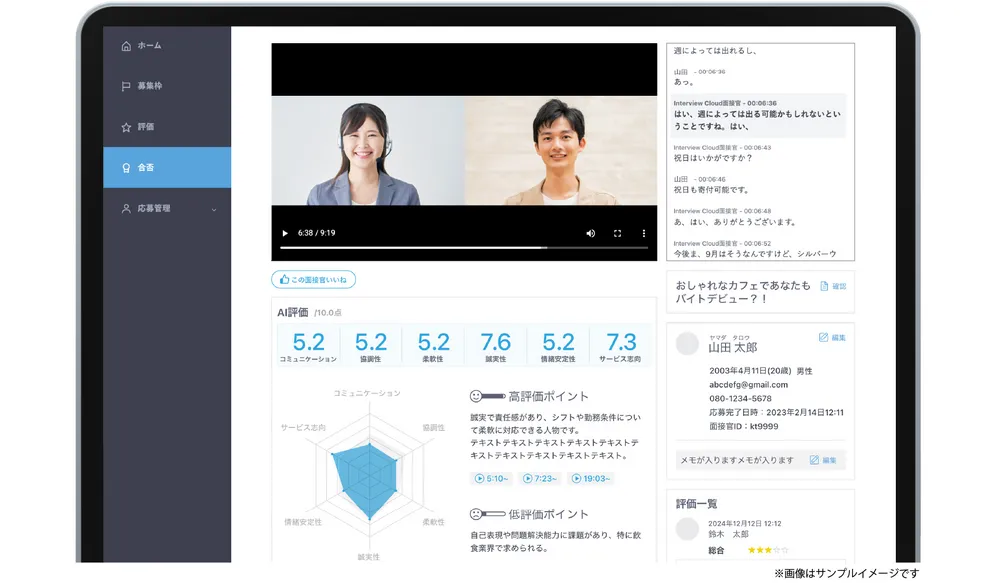 AI面接評価イメージ
