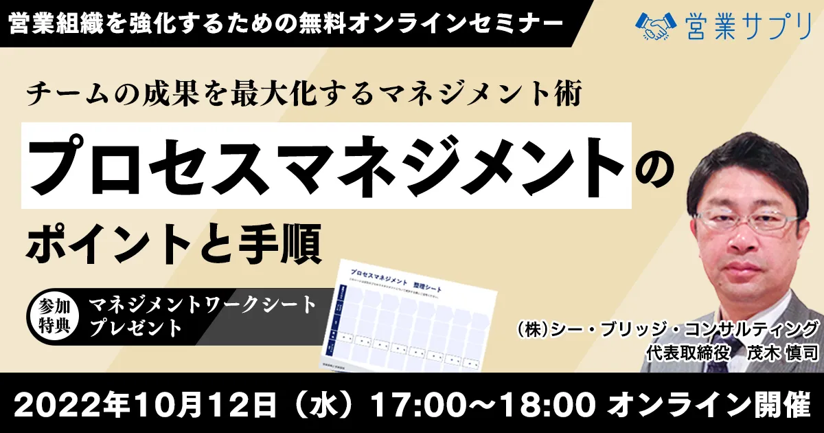チームの成果を最大化するマネジメント術　プロセスマネジメントのポイントと手順