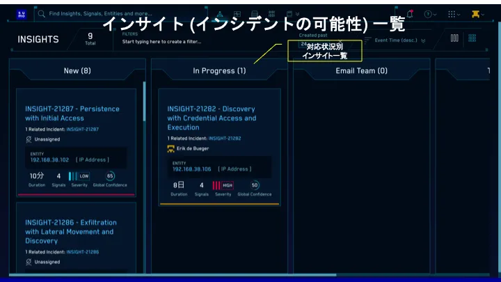 Sumo Logic Cloud SIEM インサイト一覧