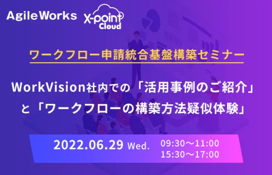 WorkVision社内での「活用事例のご紹介」と「ワークフローの構築方法疑似体験」