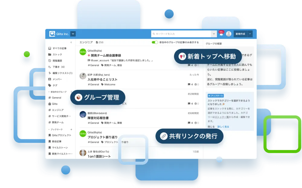 記事を見つけやすいシンプルな UI