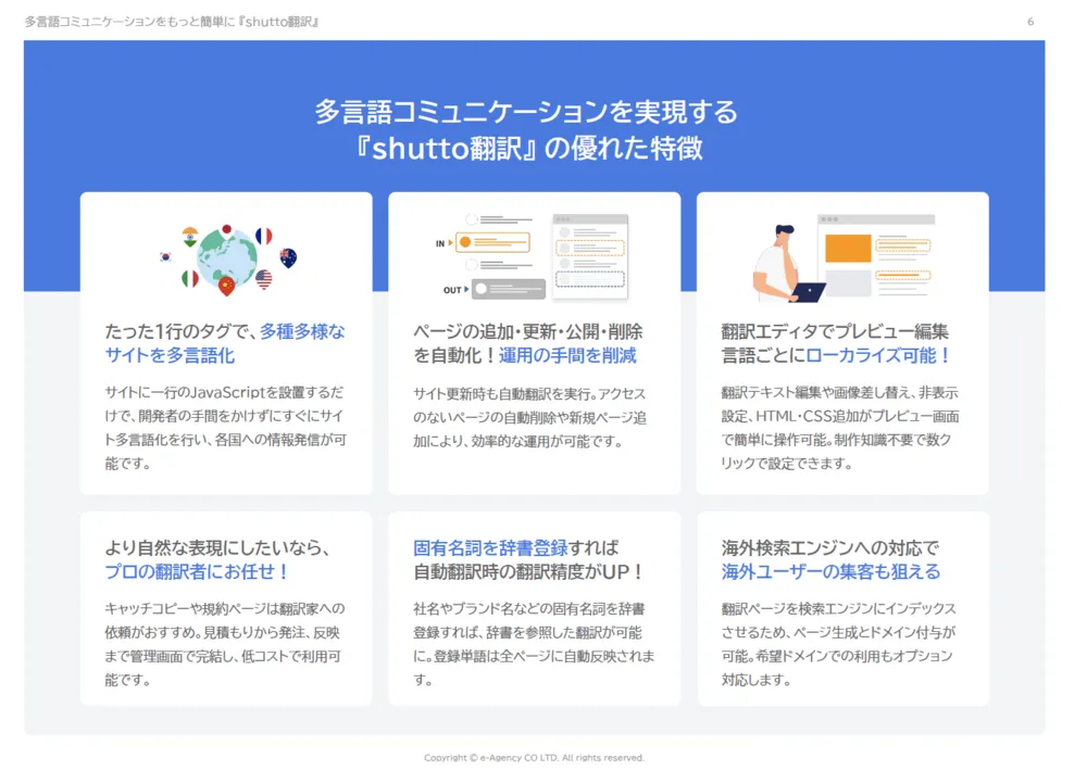 shutto翻訳が用意する機能をご紹介