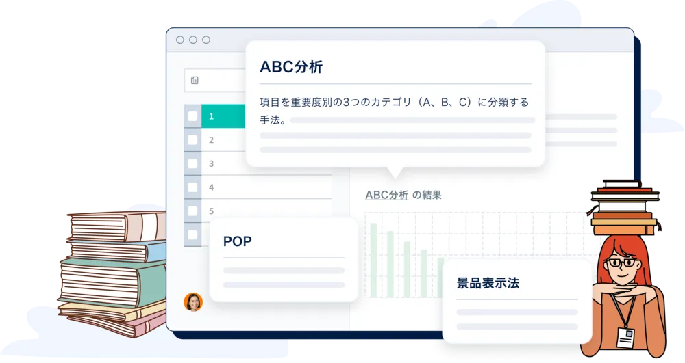 社内の用語はこれで解決。 用語解説をマニュアル表示