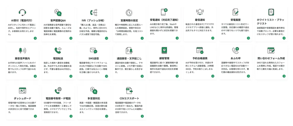 機能一覧