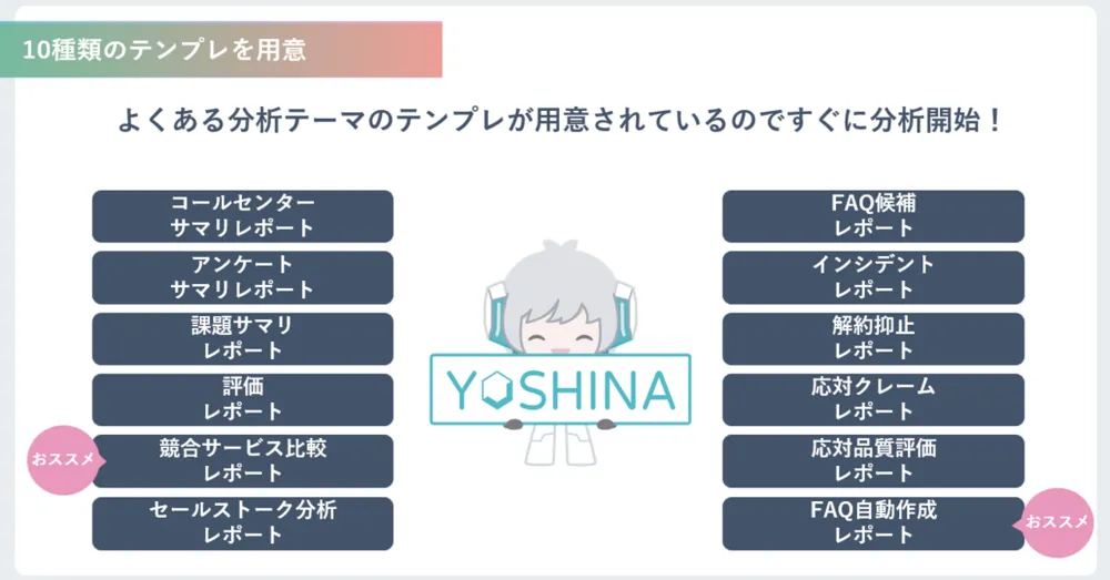 生成AIによる豊富な自動レポート！