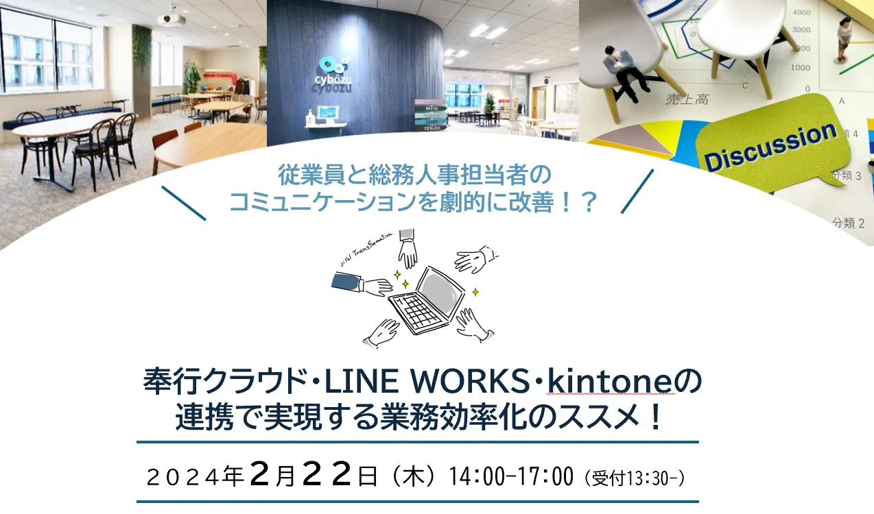 奉行クラウド・LINE WORKS・kintoneの 連携で実現する業務効率化のススメ！