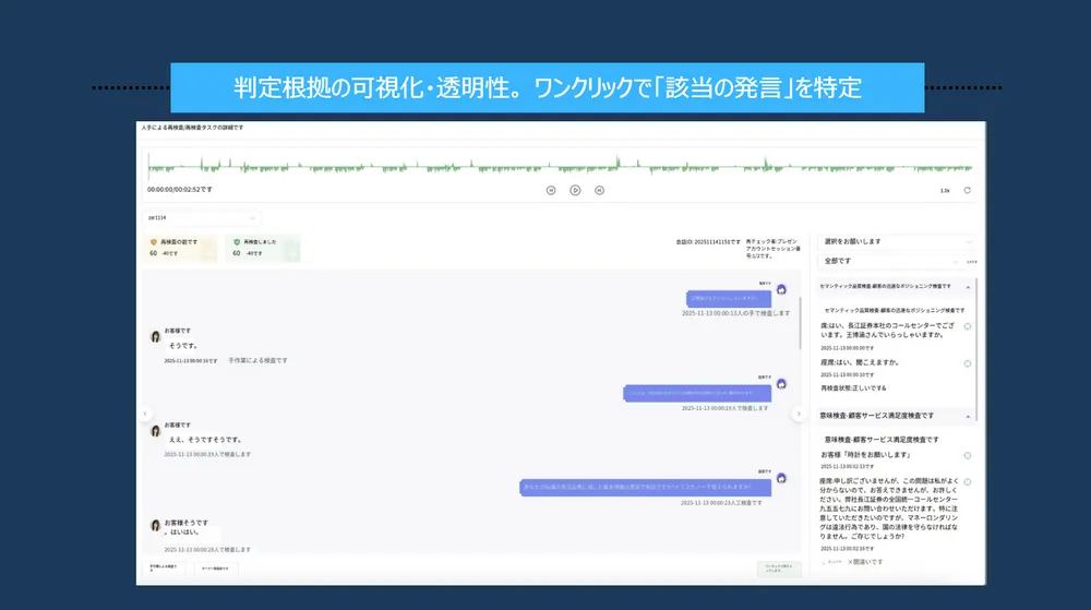 判定根拠の可視化・透明性