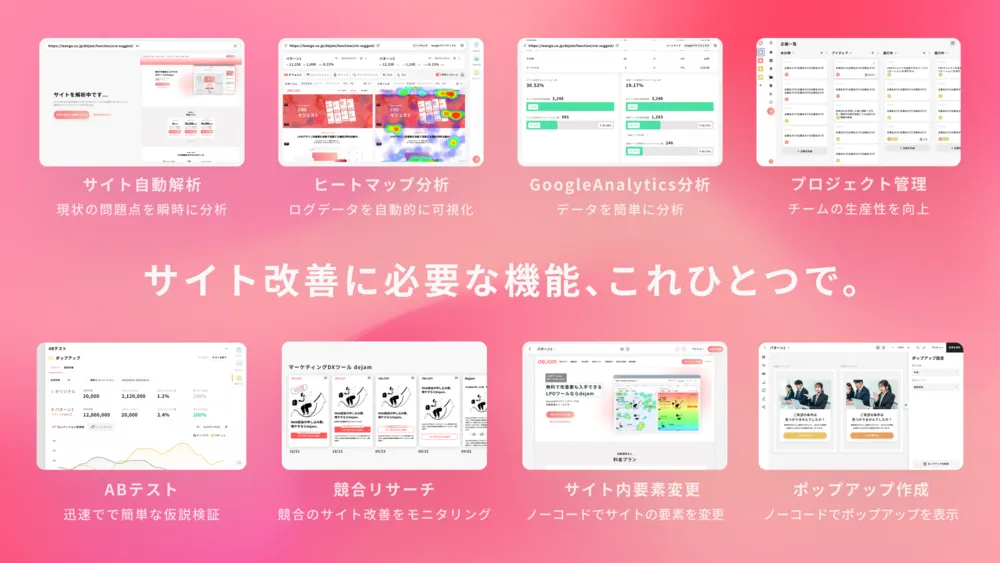 サイト改善に必要な機能、これひとつで。