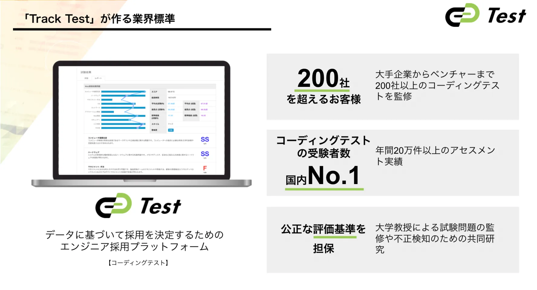 データに基づいて採用を決定するためのエンジニア採用プラットフォーム