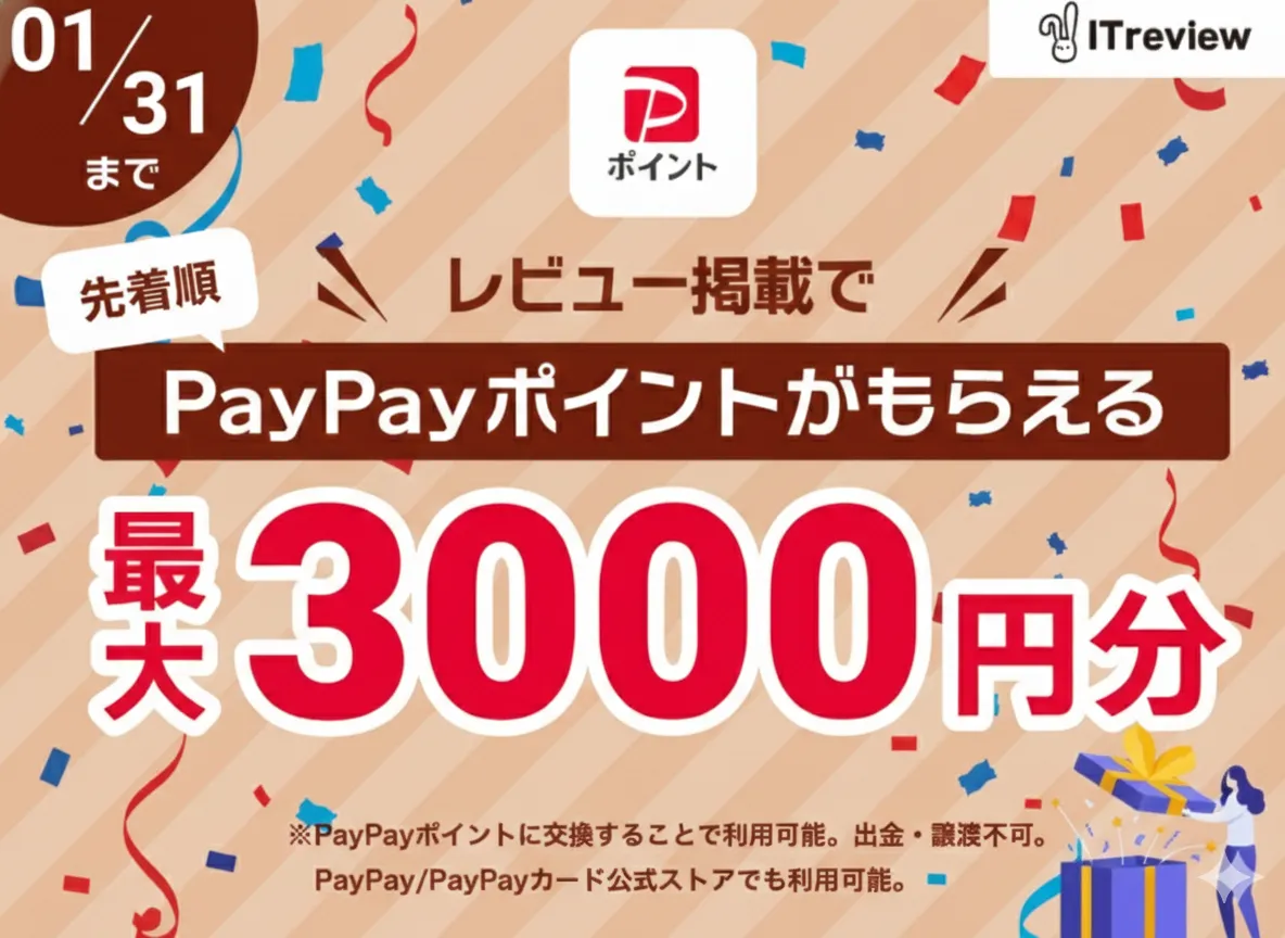 ★最大3000円分のPayPayポイントプレゼント★