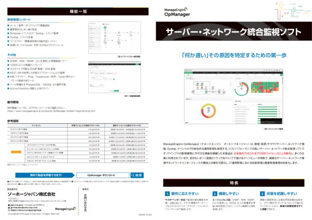 OpManager製品紹介リーフレット