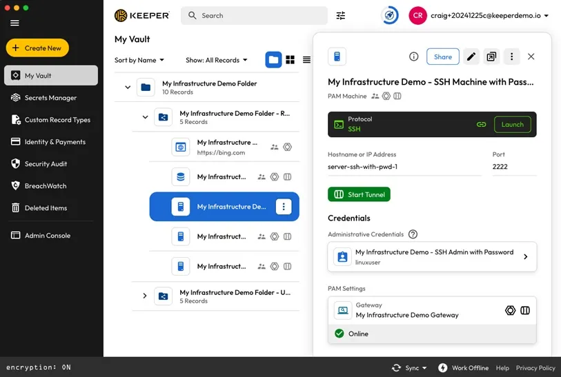 KeeperPAM：フォルダと共有フォルダ