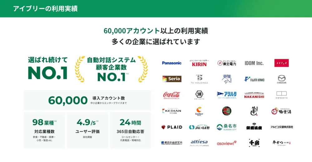 業種/地域問わず利用可能