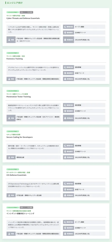 エンジニア向けトレーニング