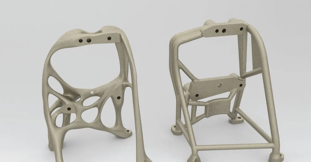 最適化され、3D プリンターで作成された航空宇宙分野向け金属ブラケット