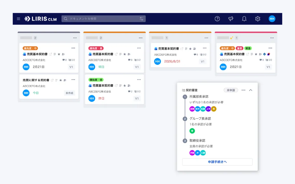 契約業務の流れを、そのままシステム化