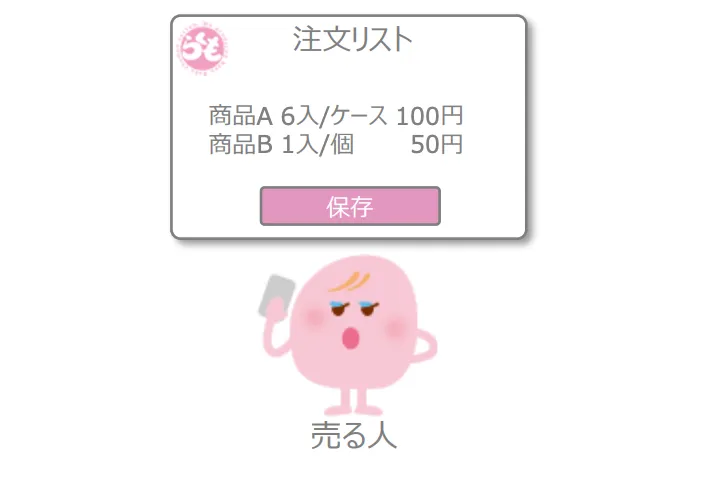 『売る人側』注文リストの作成
