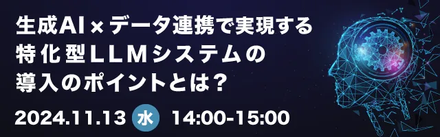 生成AI × データ連携で実現する、特化型LLMシステムの導入のポイントとは？